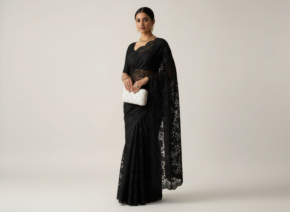 Handcrafted Chikankari Clutch/Bag with Golden Chain - White