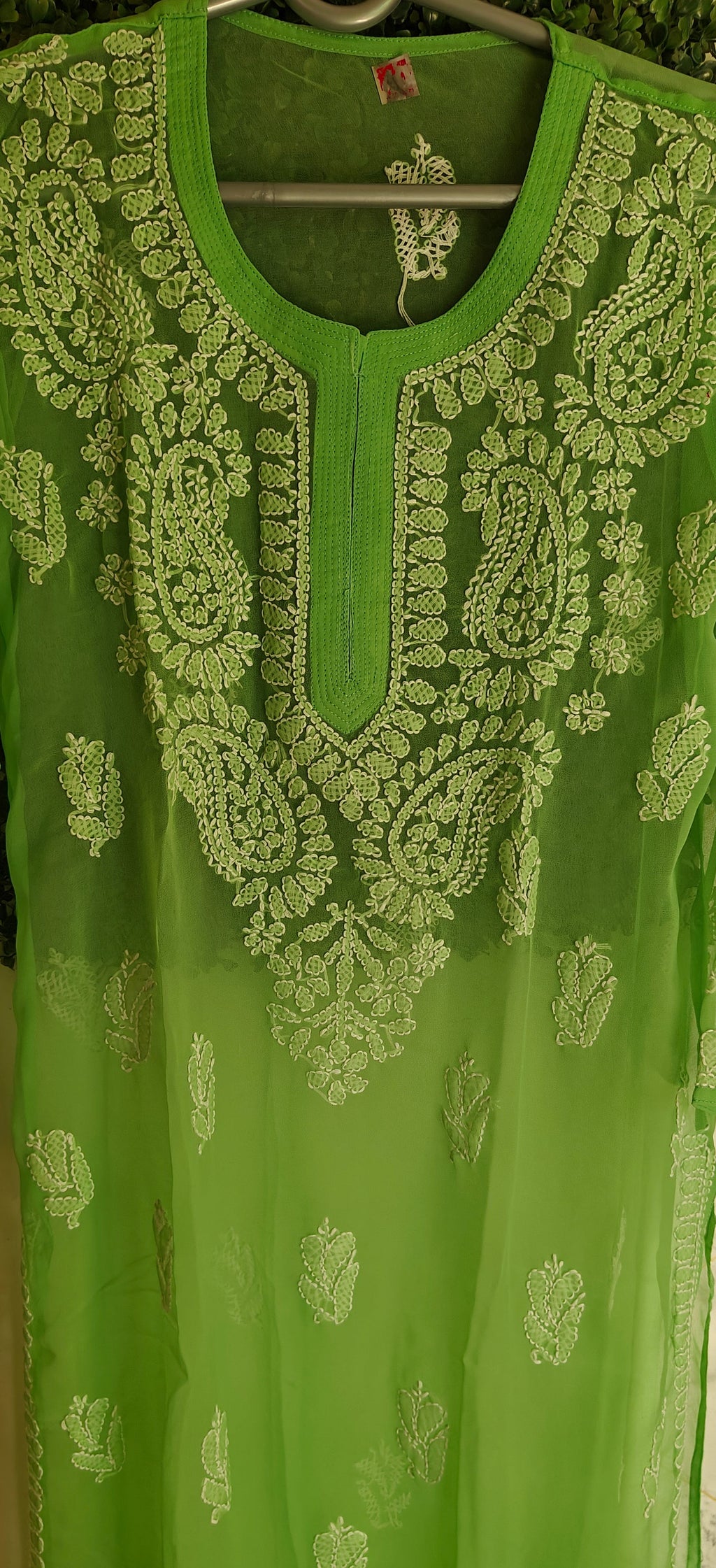 Souled Georgette Chikankari Straight Kurta with Inner Slip