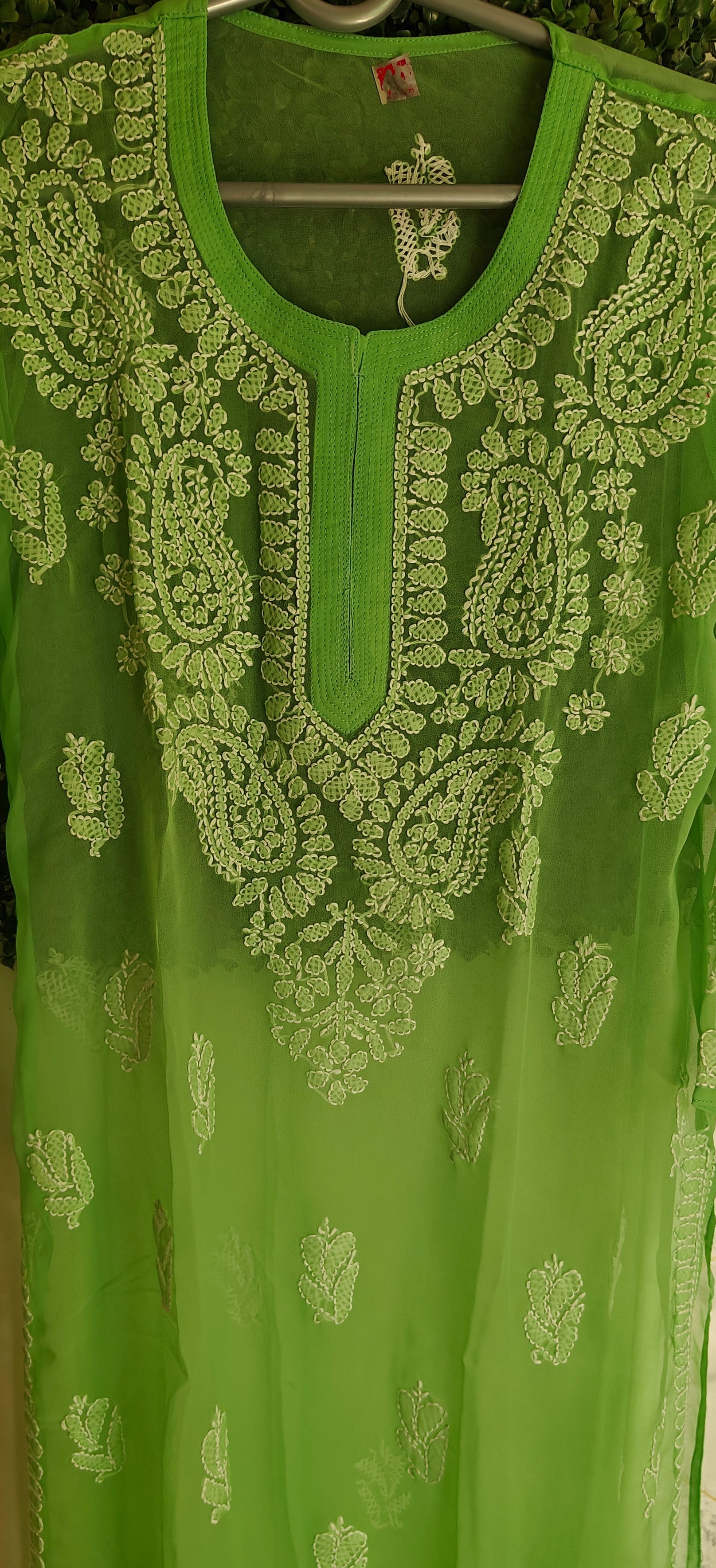 Souled Georgette Chikankari Straight Kurta with Inner Slip