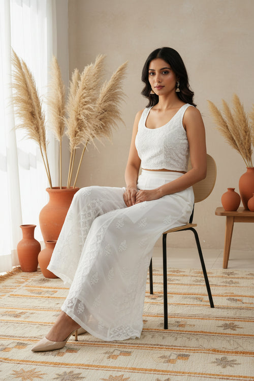 Chikankari Georgette Sharara\Plazzo Pant