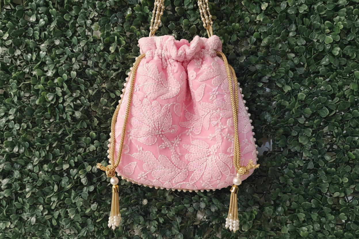 Handcrafted Chikankari Potli