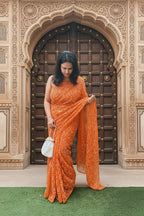 Classic Tepchi Work Chikankari Saree in Pure Georgette – Full Jaal Embroidery