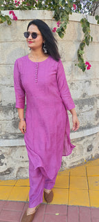 Souled Chanderi Chikankari Handwork Kurta set with Bottom