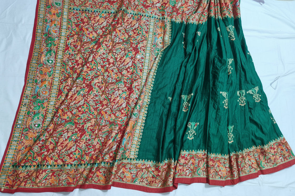 Souled Crushed Silk Saanjh Saree