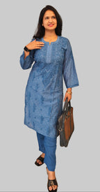 Souled Chikankari Banarasi Cotton Kurta Set with zari work