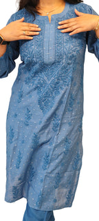 Souled Chikankari Banarasi Cotton Kurta Set with zari work