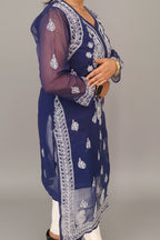 Souled Georgette Chikankari Kurta with Inner Slip