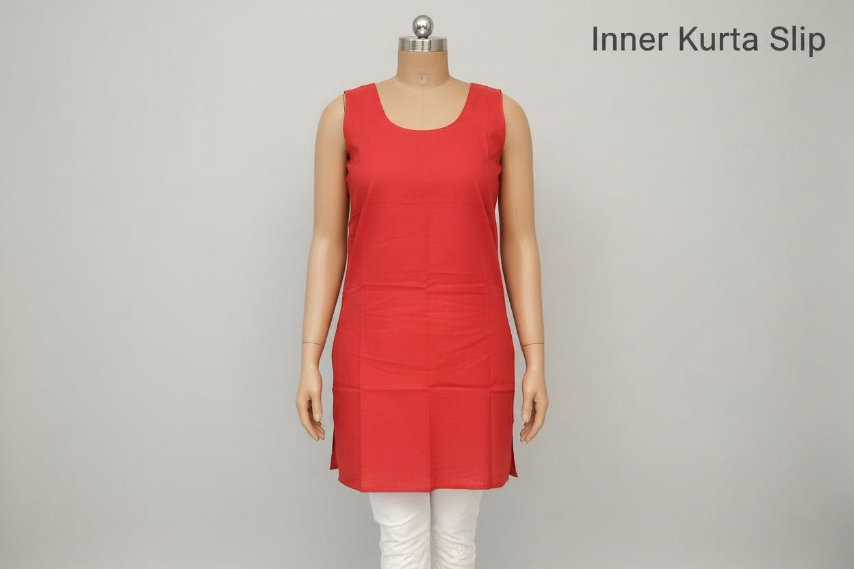 Souled Georgette Chikankari Kurta With Inner Slip
