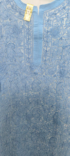 Souled Georgette Chikankari Straight Full Work Kurta with Inner Slip