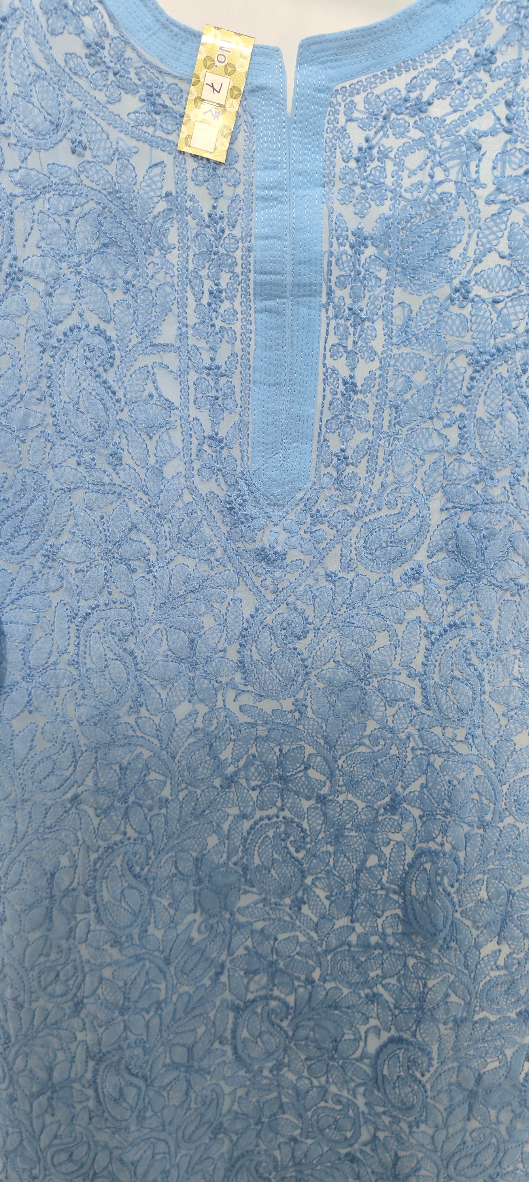 Souled Georgette Chikankari Straight Full Work Kurta with Inner Slip