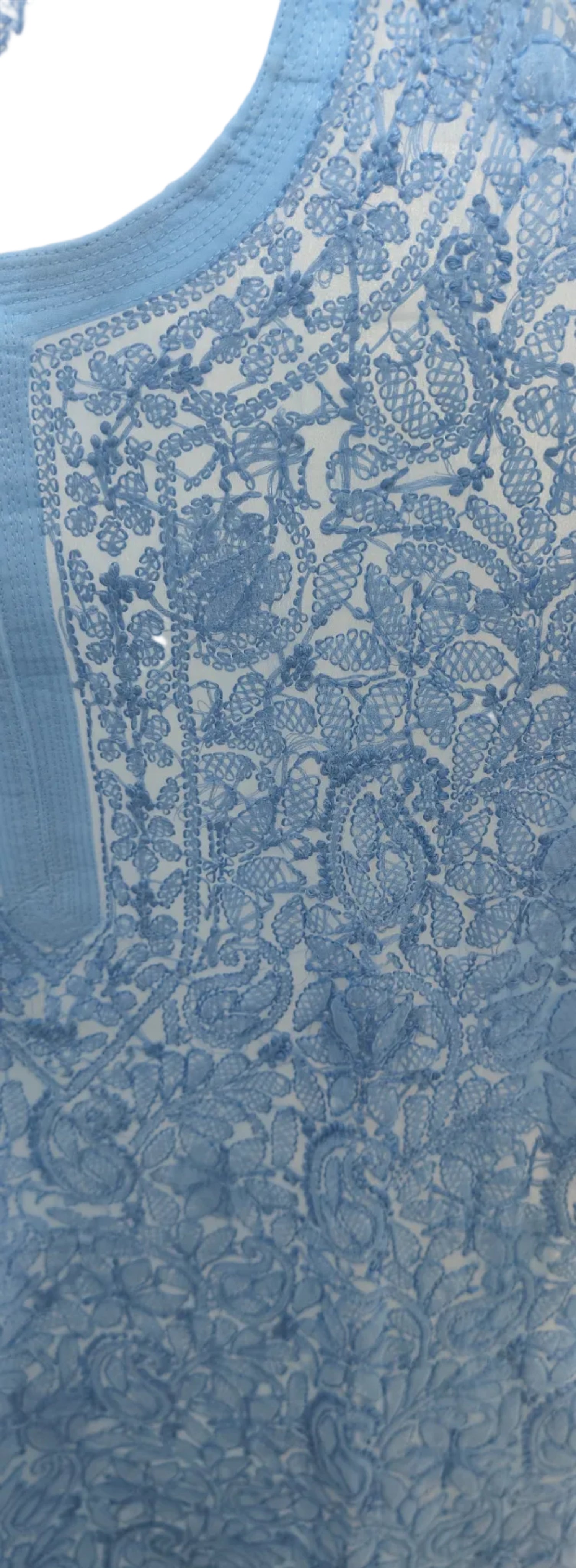 Souled Georgette Chikankari Straight Full Work Kurta with Inner Slip