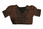 Vintage Ajrakh Hand-Block Blouse with Puff Sleeves