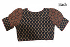 Vintage Ajrakh Hand-Block Blouse with Puff Sleeves