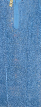 Souled Georgette Chikankari Straight Full Work Kurta with Inner Slip
