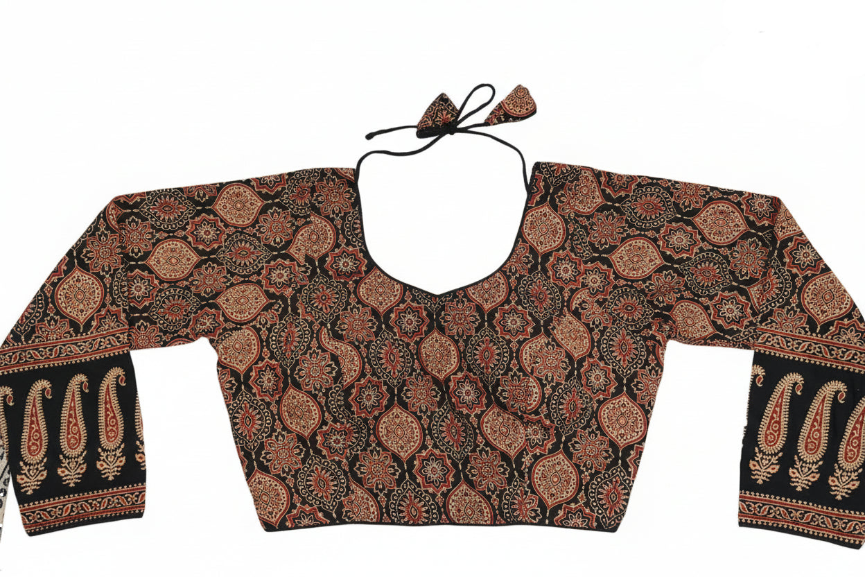 Classic Ajrakh Full-Sleeves Cotton Blouse