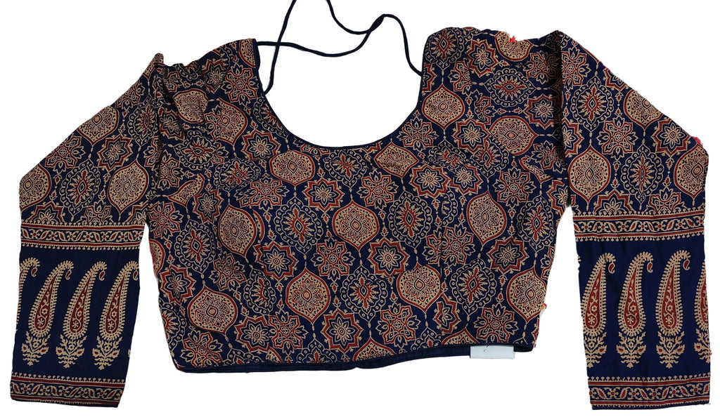 Classic Ajrakh Full-Sleeves Cotton Blouse