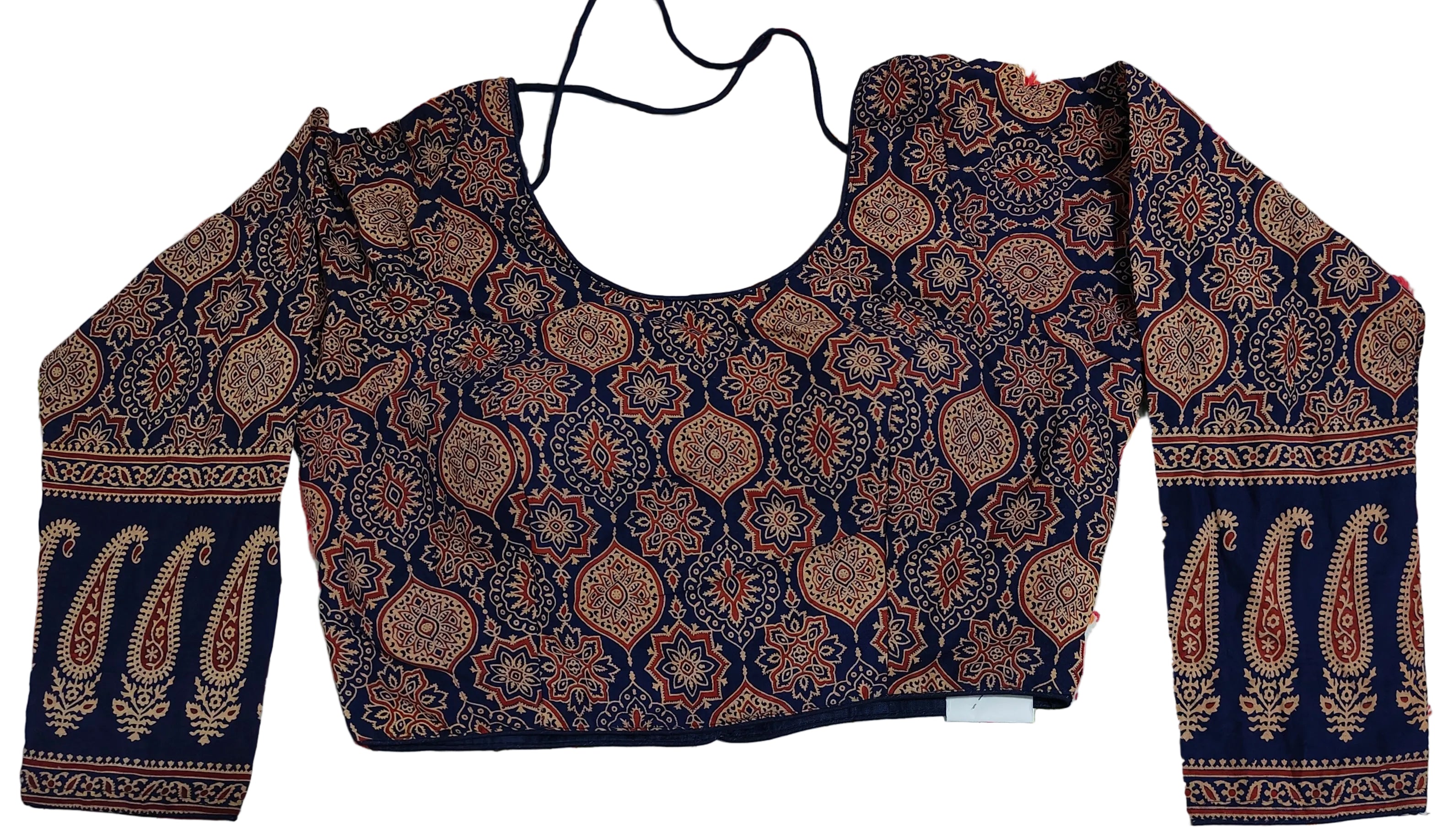 Classic Ajrakh Full-Sleeves Cotton Blouse
