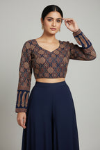 Classic Ajrakh Full-Sleeves Cotton Blouse