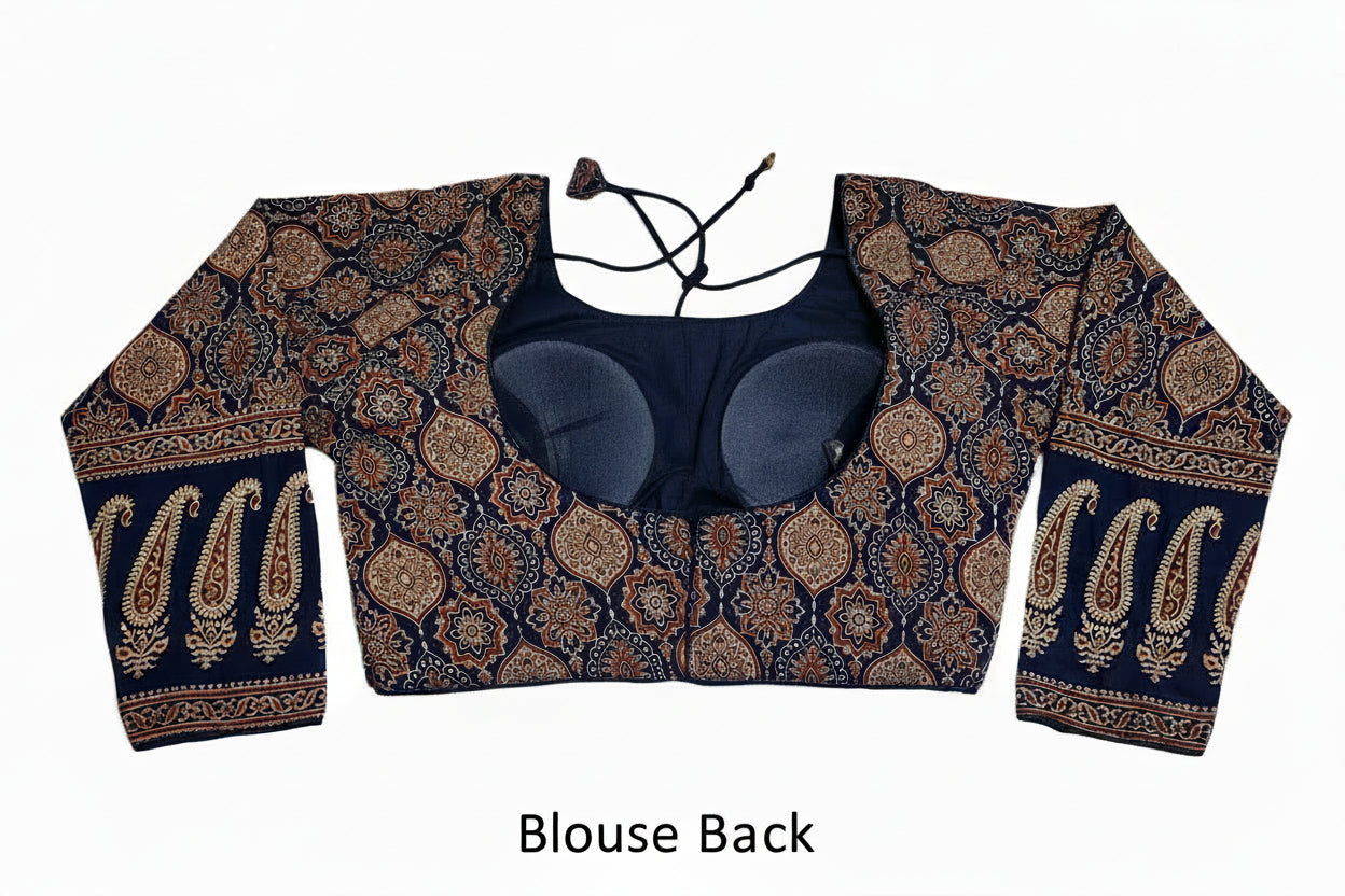 Classic Ajrakh Full-Sleeves Cotton Blouse