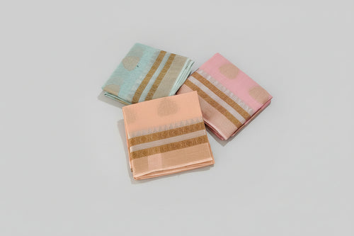 Delicate Pastel shade Chanderi Silk-Cotton Blend Saree