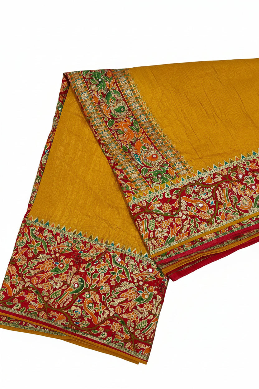 Souled Crushed Silk Saanjh Saree