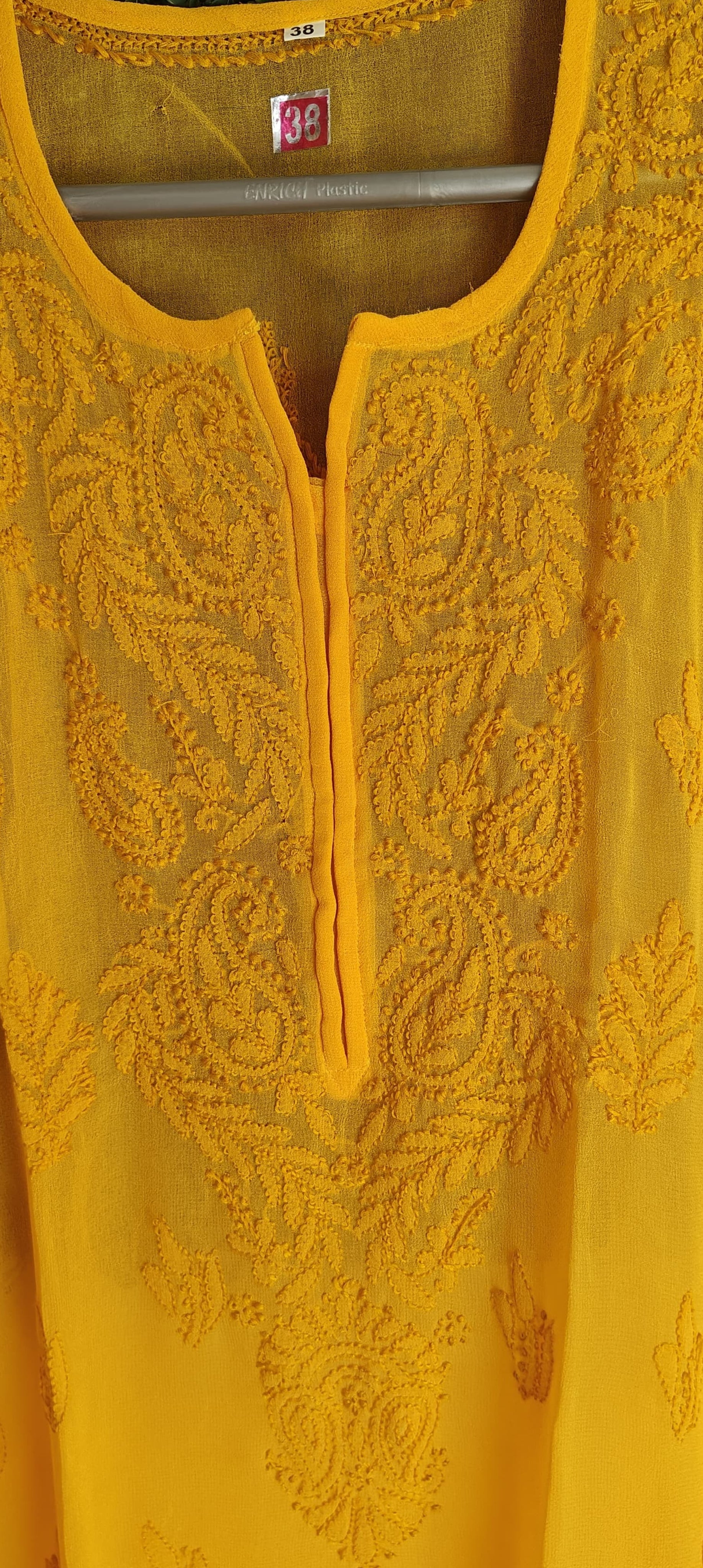 Souled Georgette Chikankari Kurta With Inner Slip