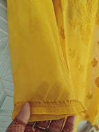 Souled Georgette Chikankari Kurta With Inner Slip