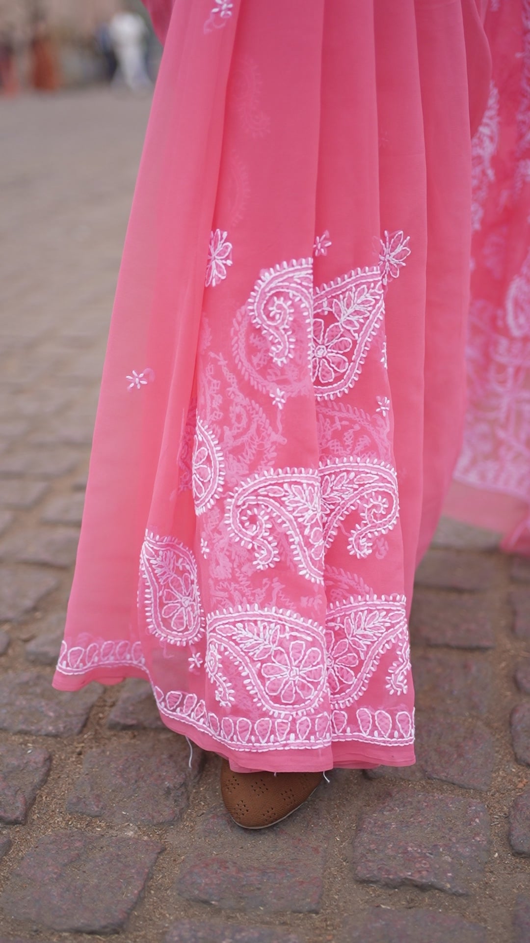 Georgette Chikankari Saree with Intricate Pallu Work