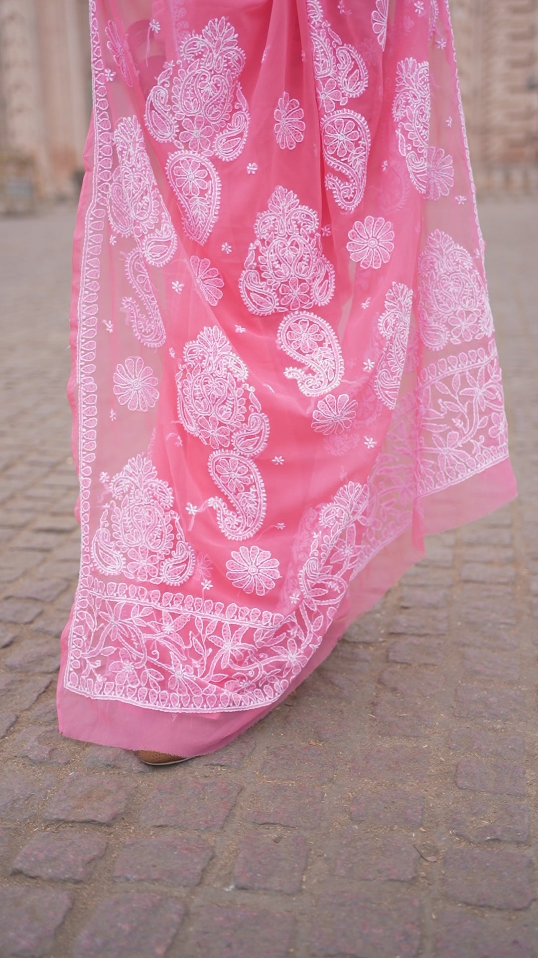 Georgette Chikankari Saree with Intricate Pallu Work
